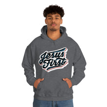 Load image into Gallery viewer, Jesus First Hoodie with White Background
